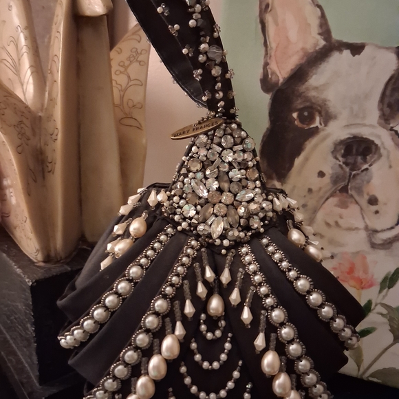 Mary Frances Black and Silver Embellished Clutch